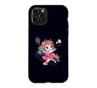 Custodia per iPhone 11 Pro Volano da badminton unicorno arcobaleno Kawaii ragazze