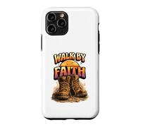 Custodia per iPhone 11 Pro Walk By Faith Stivali cristiani e tramonto