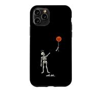 Custodia per iPhone 11 Pro Well Shit Funny Halloween Skeleton Holding Balloon Bones