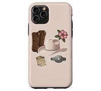 Custodia per iPhone 11 Pro Western Cowboy Boots Cappello Floreale Country Style Ranch Life
