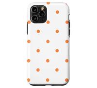 Custodia per iPhone 11 Pro White and Orange Polka Dots Classic Polkadots Cute Preppy
