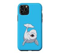 Custodia per iPhone 11 Pro White Baby Whale Beluga White Whale Marine Mammifero Bambini