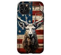 Custodia per iPhone 11 Pro Whitetail Deer Buck Hunting Vintage Hunter American USA