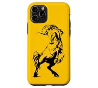 Custodia per iPhone 11 Pro Wild Mustang allevamento cavallo Stencil Art equestre uomini