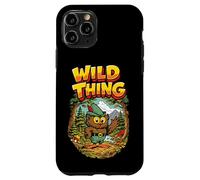 Custodia per iPhone 11 Pro Wild Thing! Retro Woodsy Owl Give a Hoot Vintage Earth Day