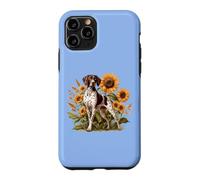 Custodia per iPhone 11 Pro Womens Girls Flowers Hunting Dog German Shorthaired Pointer