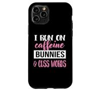 Custodia per iPhone 11 Pro Womens Girls I Run On Bunnies & Caffeine Bunny Lover