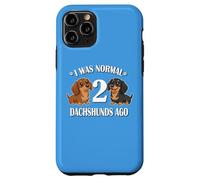 Custodia per iPhone 11 Pro Womens Girls I Was Normal 2 Dachshunds Ago Black Tan Lover