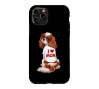 Custodia per iPhone 11 Pro Womens Girls Love I Heart Mom Cavalier King Charles Spaniel