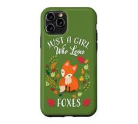 Custodia per iPhone 11 Pro Womens Kids Fall Leaves Boho Just A Girl Who Loves Foxes