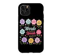 Custodia per iPhone 11 Pro Words Matter Speak Gentilezza Grafica floreale positiva