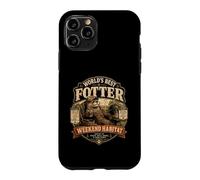 Custodia per iPhone 11 Pro Worlds Best Fotter Funny Lontra Backyard Dad Weekend Habitat