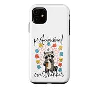 Custodia per iPhone 11 Professionista Overthinker Raccoon Coffee Lover