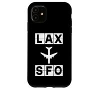 Custodia per iPhone 11 Progettazione del codice di viaggio del percorso dell'aereo LAX SFO