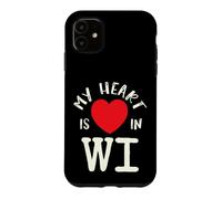 Custodia per iPhone 11 Proud State My Heart Is In WI Wisconsin