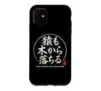 Custodia per iPhone 11 Proverbio giapponese Anche le scimmie cadono dagli alberi Giappone Kanji