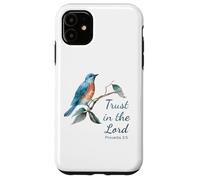 Custodia per iPhone 11 Proverbs 3:5 Trust in the LORD - Women Girls Bird (White)