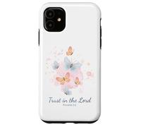 Custodia per iPhone 11 Proverbs 3:5 Trust in the LORD - Women Girls Floral (White)