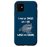 Custodia per iPhone 11 Può essere un panda spazzatura ma mi lavo ancora le mani divertente procione