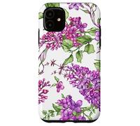 Custodia per iPhone 11 Purple Lilac Flowers Floral Botanical Cottagecore Aesthetic
