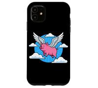 Custodia per iPhone 11 Quando i maiali volano le nuvole di ali surreali