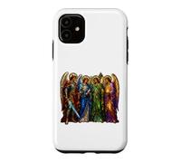 Custodia per iPhone 11 Quattro Arcangeli Medievale Cattedrale gotica Mosaico Art Icons