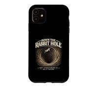 Custodia per iPhone 11 Rabbit Holes Conspiracy Graphic Retro Rabbit UFO Meme Verità