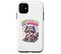 Custodia per iPhone 11 Raccoon Gaming Can't Hear You I'm Gaming Common Raccoon