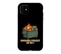 Custodia per iPhone 11 Raccoon in Fire Dumpster Humour sopravvive ai tempi difficili