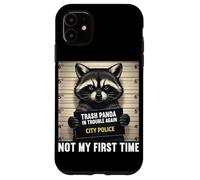 Custodia per iPhone 11 Raccoon Mugshot Trash Panda nei guai non è la mia prima volta
