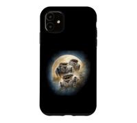 Custodia per iPhone 11 Ragni saltatori Gold Moon Kawaii Chibi Ragni aerografo