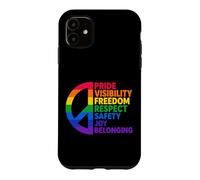 Custodia per iPhone 11 Rainbow Peace Pride Visibilità Libertà Rispetto