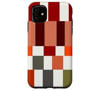 Custodia per iPhone 11 Red Color Block Checkered Checker Abstract Checkerboard