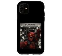 Custodia per iPhone 11 Red Devil, meme selfie divertente, ultimo giorno di scuola