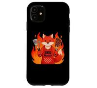 Custodia per iPhone 11 Red Fox Cooking Grill BBQ Funny Gift Red Fox