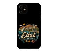 Custodia per iPhone 11 Regalo disegnato a mano di Eilat Israele Viaggio Souvenir Landmark