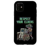 Custodia per iPhone 11 Respect Your Elders Retro Computer Gamer Boy Funny VR Gaming