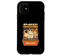Custodia per iPhone 11 Retro Arcade Cats Kitty Quest Feline Gamer Videogioco