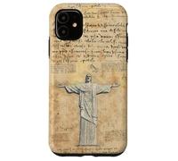 Custodia per iPhone 11 Retro Christ The Redeemer Illustration For Vintage Christian
