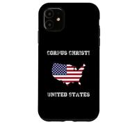 Custodia per iPhone 11 Retro Corpus Christi Stati Uniti Distressed Stati Uniti