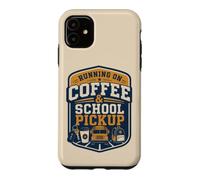 Custodia per iPhone 11 Retro School Pickup Parent Coffee Morning Humor