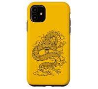 Custodia per iPhone 11 Retro Vintage Zodiac Lunar New Year Black Chinese Dragon