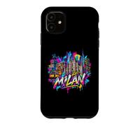 Custodia per iPhone 11 Ricordo dello skyline della città di Milano - Graffiti