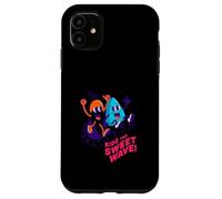Custodia per iPhone 11 Ride The Sweet Wave, motivo retrò fluorescente a forma di frutta surfata