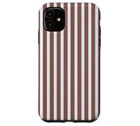 Custodia per iPhone 11 Righe Classiche Marrone Castagna