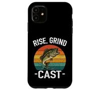 Custodia per iPhone 11 RISE GRIND CAST Amante della pesca Fish Whisperer Avventure Lago