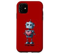 Custodia per iPhone 11 Robot con un grande cuore, grafica