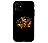Custodia per iPhone 11 Rocking Fox Chitarra Mascotte Grafica