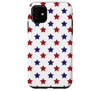 Custodia per iPhone 11 Rosso Bianco Blu Bandiera Americana Patriottica Stelle Pattern