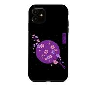 Custodia per iPhone 11 Sakura Moon Blooming Cherry Blossom Flower Anime giapponese